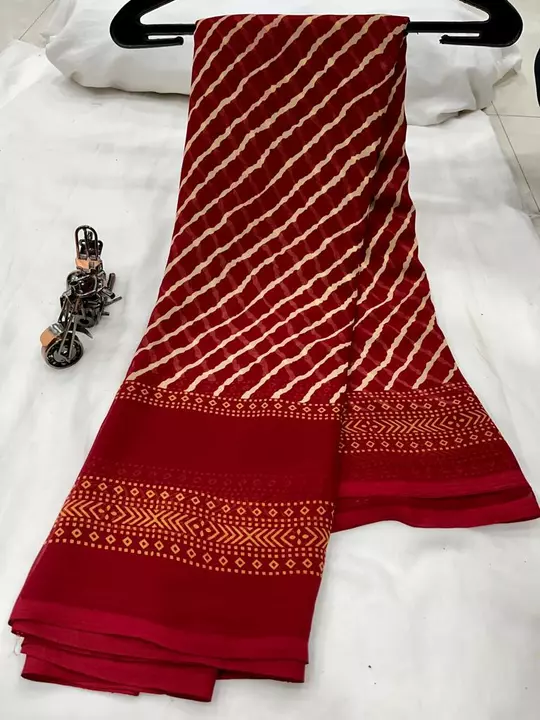 Fancy lehriya print soft wetless saree uploaded by Dt Brands  on 10/3/2022