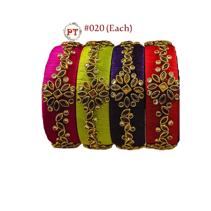 Product image of Silk Thread kundan work Bangles
, price: Rs. 200, ID: silk-thread-kundan-work-bangles-2421d523