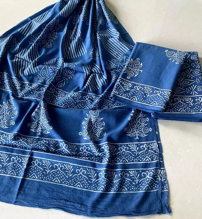 Hand block printed pure cotton suits with dupatta uploaded by The print house  on 10/4/2022