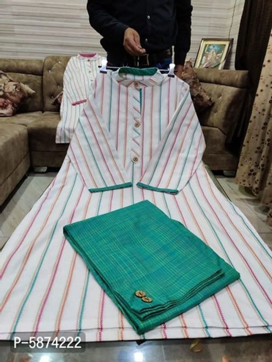 Elite Khadi Cotton Striped Kurtis with Pant Set uploaded by SIRI SHOPPING MALL on 10/4/2022