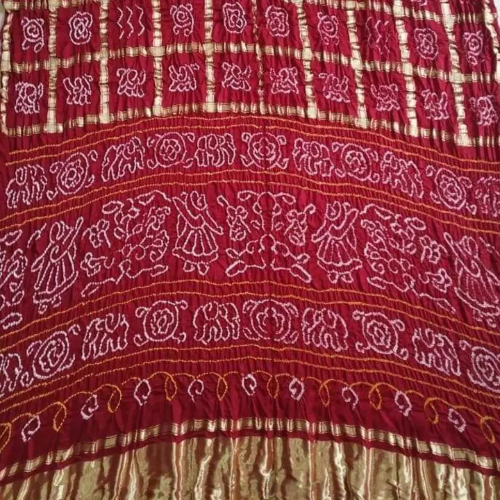 saree bandhani  pure gaji silk chex uploaded by business on 10/4/2022