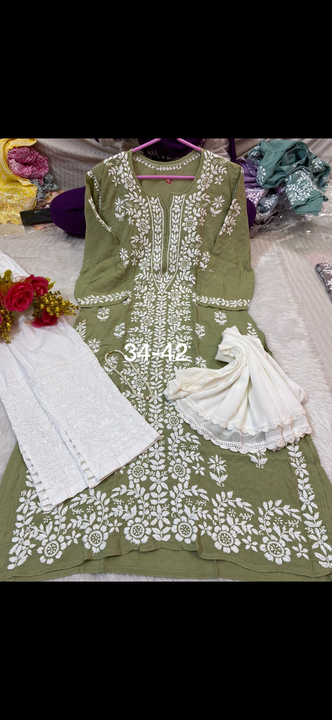 Post image I want 1 pieces of EmbroideredWork kurta set at a total order value of 1000. I am looking for I want this type of dresses same urgently . Please send me price if you have this available.