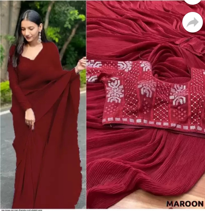 Crush sarees maroon uploaded by Aarna trendz on 10/4/2022