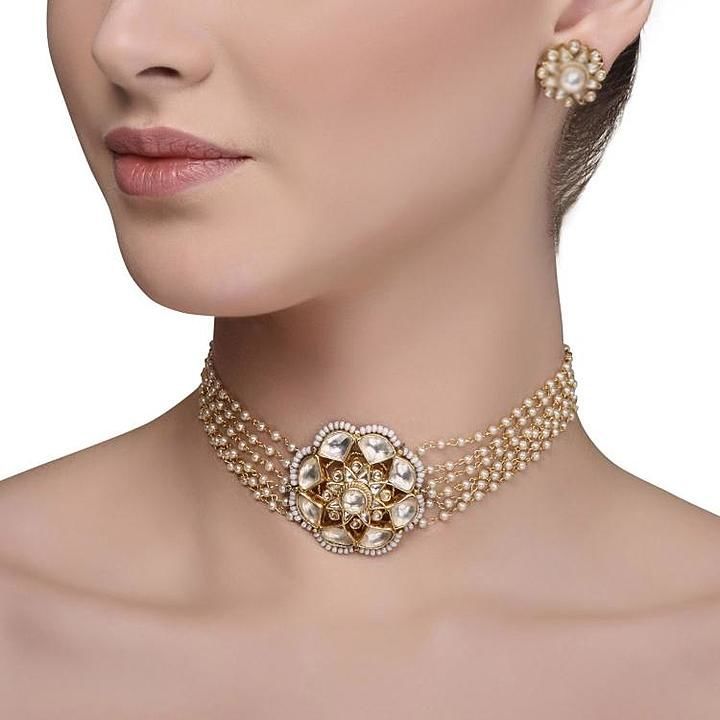 Ahmedabadi kundan necklace set uploaded by business on 1/4/2021