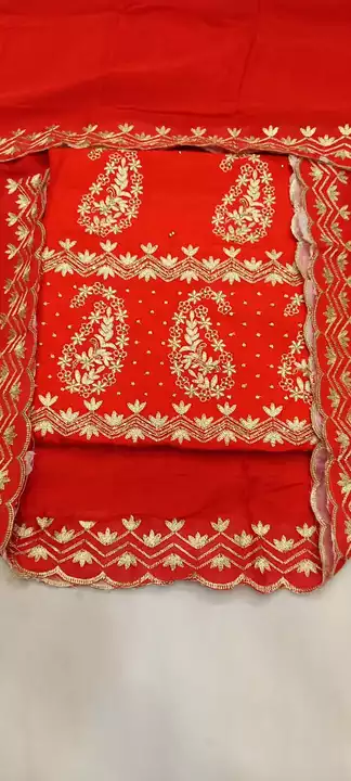Pure karep chunun ka dupatta embroidery with hand work uploaded by business on 10/5/2022