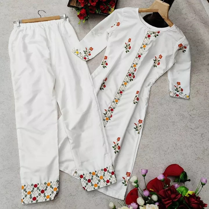 Kurti and Pant Set with Embroidery work uploaded by Govind Creation on 10/5/2022