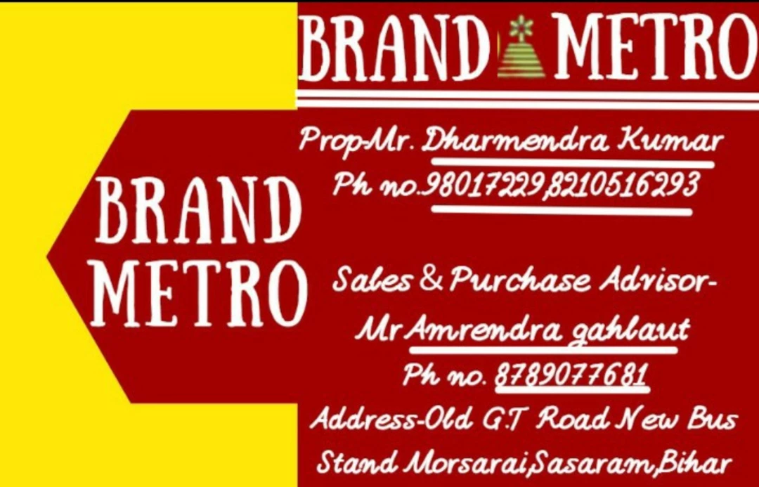 Visiting card store images of BRAND METRO