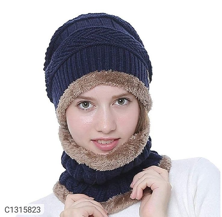 *Catalog Name:* Women's Woolen Cap with Neck Muffler
 uploaded by Women's fashion8769 on 1/4/2021