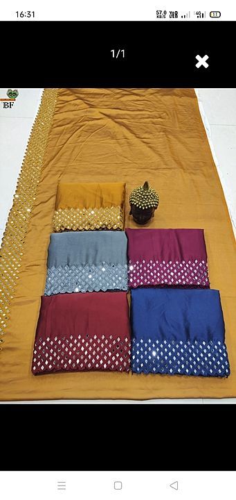 Mirror work saree uploaded by Clothing and Apparel  on 1/4/2021