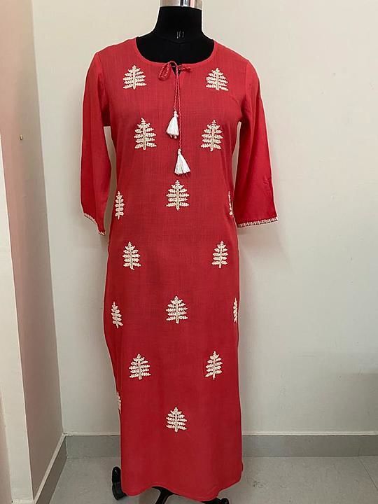 All over embroidered rayon kurti  uploaded by Morni Fashions on 1/4/2021
