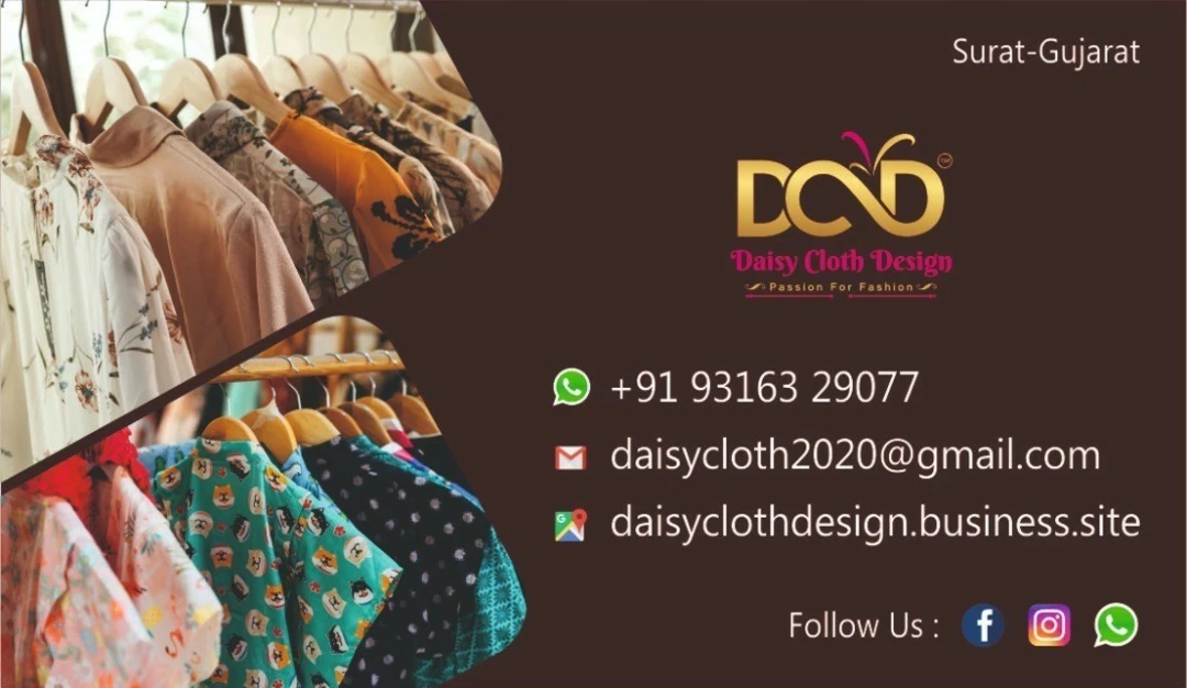 Visiting card store images of Daisy Cloth Design