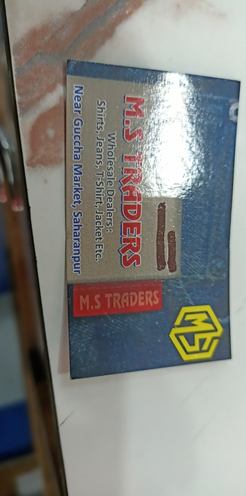 Visiting card store images of M. S. Trader's