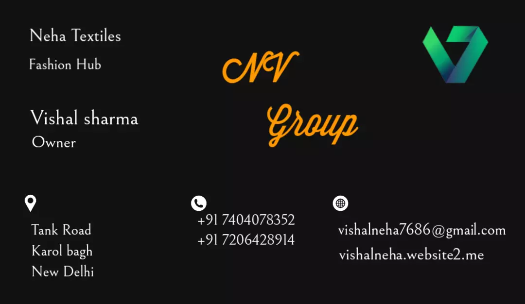 Visiting card store images of Neha textiles