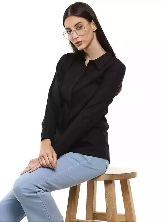 Women Black Regular Fit shirt uploaded by business on 10/6/2022