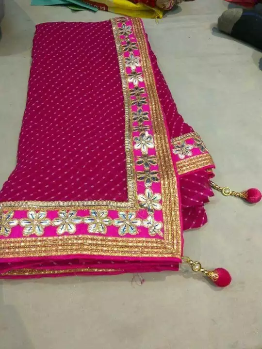 😊😊😊😊😊😊😊😊

 60 gram Georgette fabric mothra lahriya saree with beautiful flower and gotta  uploaded by Lookielooks on 10/6/2022