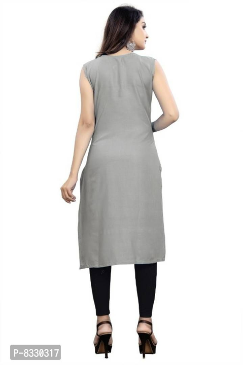 Post image Fabulous Grey Rayon Printed Kurta For Women
Size: SMLXL2XL
  Color:  Grey
Color:  Maroon
Color:  Green 
Color:  Orange 
Color:  Navy Blue 
Color:  Black
 Fabric:  Rayon
 Type:  Stitched
 Style:  Printed
 Sleeve Length:  Sleeveless
 Occasion:  Casual
 Pack Of:  SingleOnly for Price: 380Within 6-8 business days However, to find out an actual date of delivery, please enter your pin code.
Fabric: Rayon ||Sleeve Length: Sleeveless || Pattern: Printed || Combo of: Single || Sizes: S (Bust Size: 36 in) XL (Bust Size: 42 in) L (Bust Size: 40 in) M (Bust Size: 38 in) 2XL (Bust Size: 44 in) || It Has One Piece Of Rayon Printed Straight Kurta