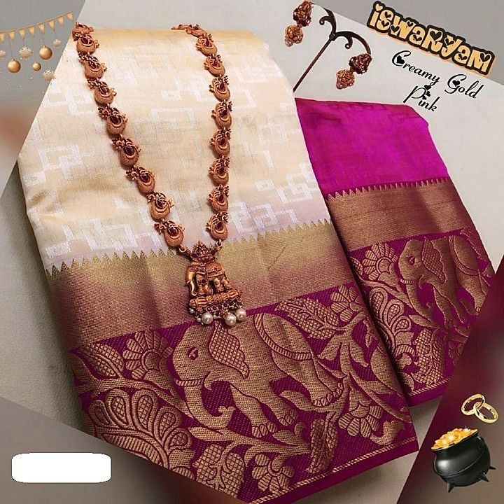 Silk saree elephant design uploaded by Jiya wholesale on 1/5/2021