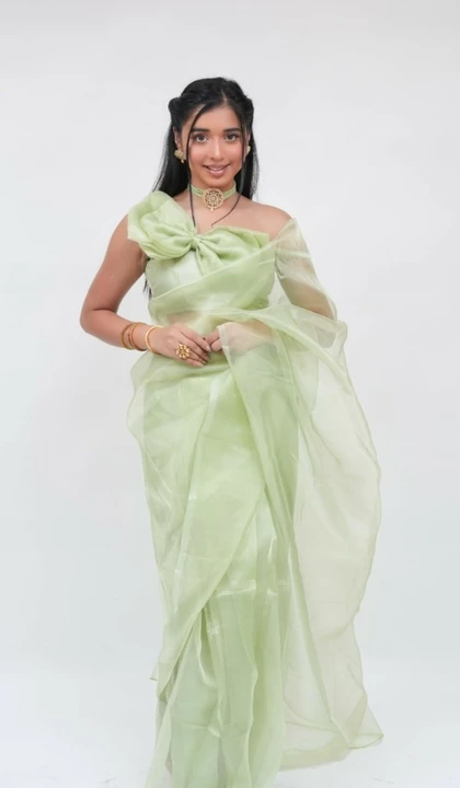 Organza saree ready to wear  uploaded by Shop with me on 10/7/2022