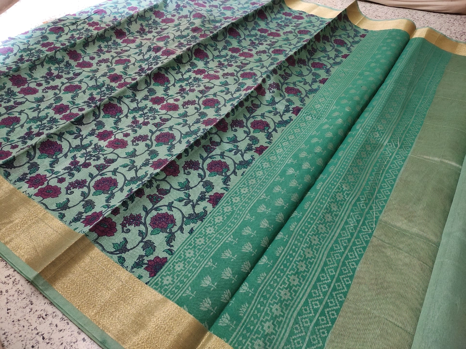 Pure cotton Silk digital print saree  uploaded by Ahmad Textile on 10/7/2022