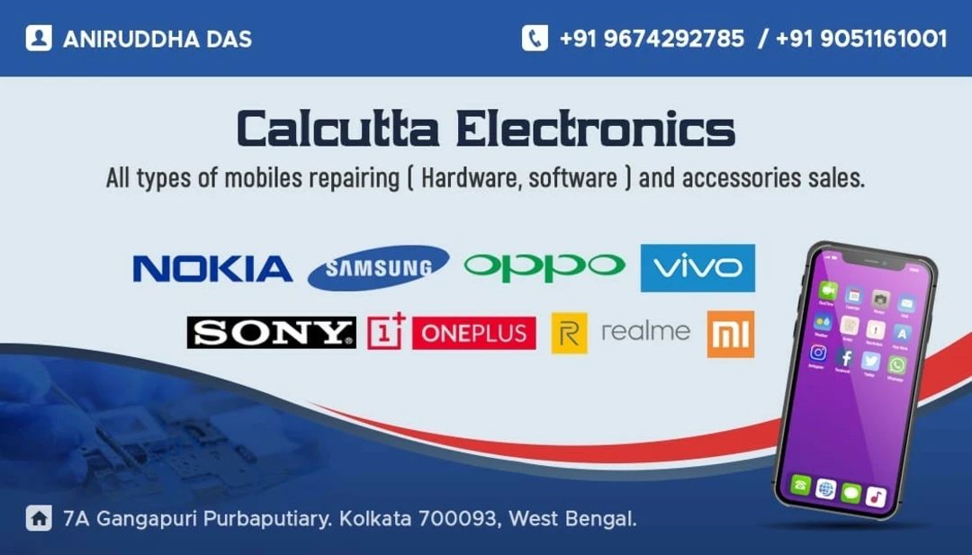 Visiting card store images of Calcutta Electronics