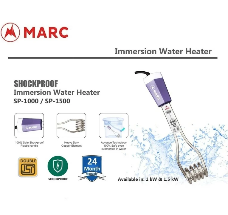 MARC Immersion SP1500 1.5 KW Shock Proof Immersion Water Heating Rod uploaded by Hari Om Enterprises on 10/8/2022