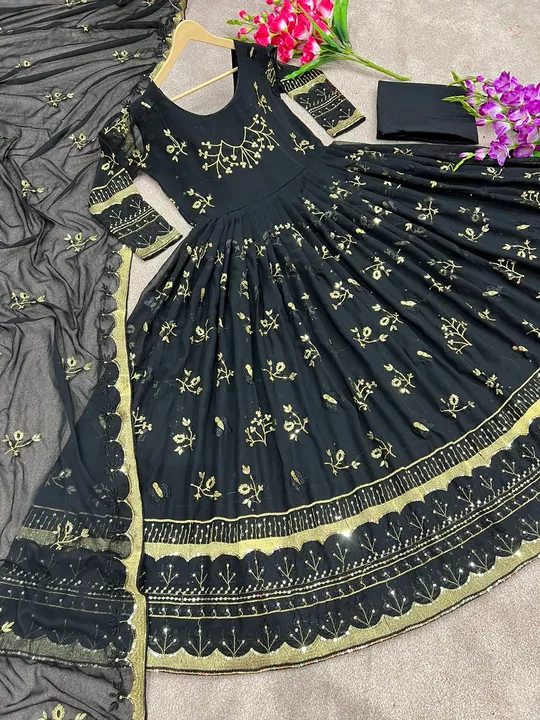 Post image SSR 

👉👗💥*Launching New Đěsigner Party Wear Look Gown With Heavy 5mm Embroidery Sequence Work in 2 Colours*💥👗👌

🧵 *Fabric Detail* 🧵

👗 *Gown Fabric* :Faux Georgette With Heavy Embroidery And 5mm Sequence Work With Sleeves 

👗 *Gown Inner* : Micro Cotton
👗 *Gown Size* : Up To 42 Xl Free Size  *(Fully Stitched)*
👗 *Gown Length* : 53-54 Inches 
👗 *Gown Flair *     : 3 mtr

👗 *Bottom Fabric* :Micro Cotton 
*(unstitched )*

👗 *Dupatta Fabric * :Faux  Georgette  With Embroidery Work Four Side Embroidery Lace Border With Heavy Moti Latkan Less
👗*Dupatta Length :* 2.10mtr


👉* Rate :-1299+$/-*👈

💕*One Level Up*💕
👌*A one Quality *👌