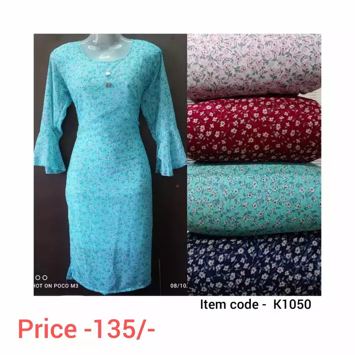 Product image with price: Rs. 135, ID: women-floral-chiffon-kurti-e0ecc215