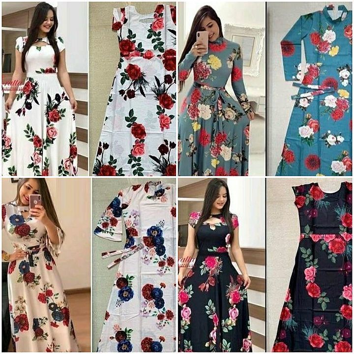 Women's Poly Cotton Printed Maxi Dresses uploaded by Shanvi creations on 1/6/2021