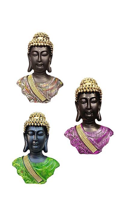 See et of 3 Head Buddha 3 different colors- 9 inch uploaded by business on 1/6/2021