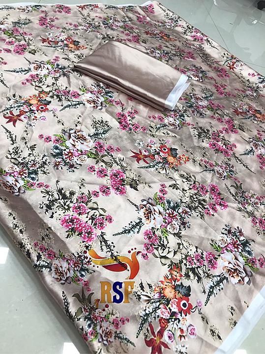Post image *Beautiful saree collection*

*Fabric : Pure satin silk 🥰*

*ORIGINAL DIGITAL PRINT*

*Saree length 6.3 mtr with blouse 👚*

*Price : ₹799/-*

 *Shipping charges extra* 

 *COD not available* 

*BEST QUALITY 👌*

*Please forward this amazing saree collection ☺️*