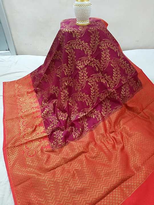Semi Dupion saree uploaded by business on 1/6/2021