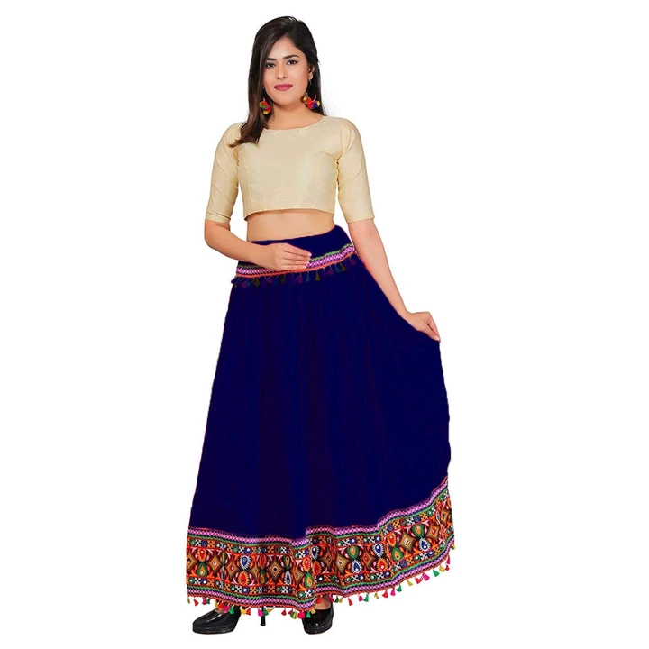 Women Traditional Heavy Embroidery Border Lace Work Ethnic Women Long Skirt  uploaded by KINGS CREATIONS on 10/8/2022