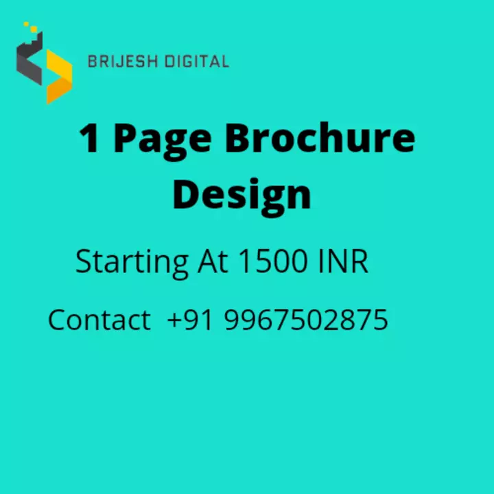 Single page brochure design  uploaded by Brijesh Digital  on 10/8/2022