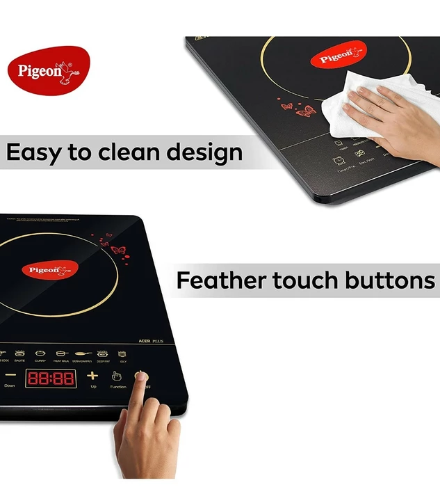 Pigeon By Stovekraft ABS Plastic Acer Plus Induction Cooktop 1800 Watts With Feather Touch Control  uploaded by Hari Om Enterprises on 10/9/2022