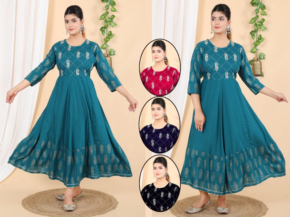 Product image of Heavy Rayon Neck work Anarkali, ID: heavy-rayon-neck-work-anarkali-8bebebee