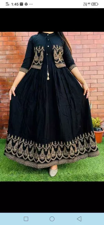 Heavy Rayon Neck work Anarkali uploaded by GINNI TEXTILE on 10/9/2022