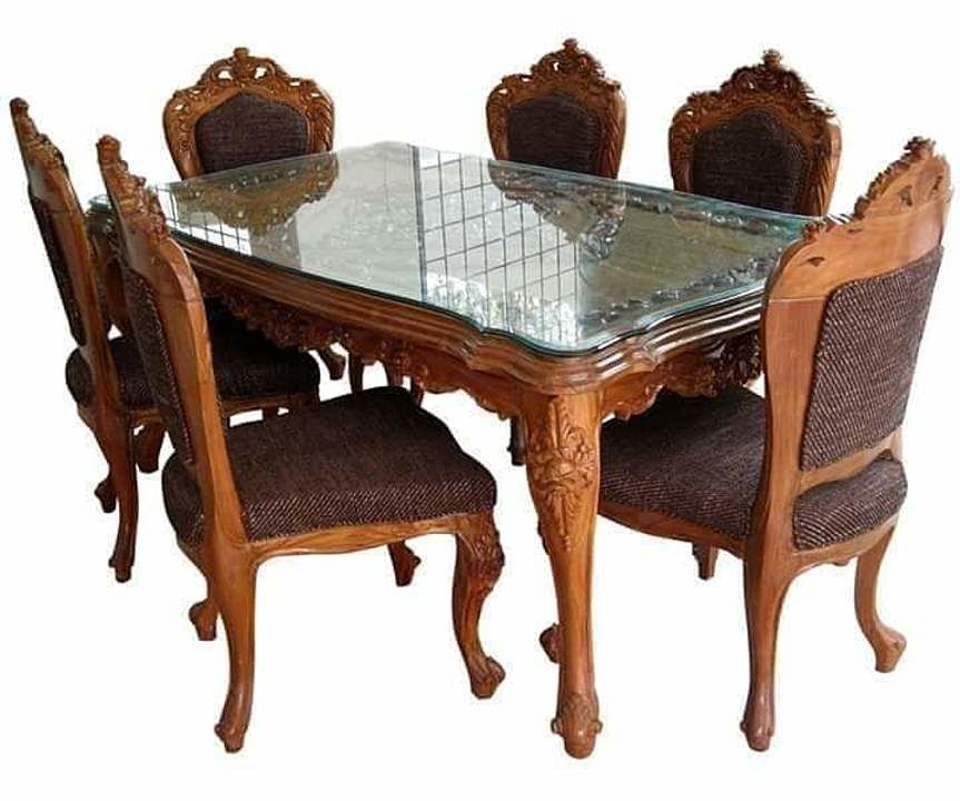 Dinning in sheesham with 6 chairs uploaded by Ns wood handicrafts  on 1/6/2021