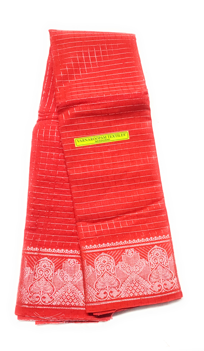 Cotton jari checked sarees uploaded by business on 10/9/2022