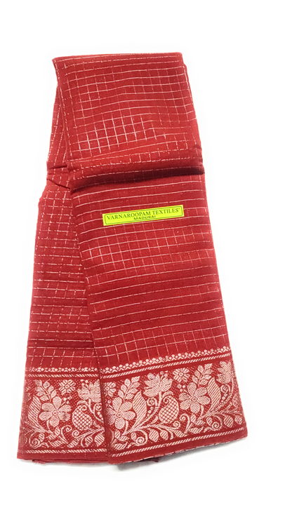 Cotton jari checked sarees uploaded by business on 10/9/2022