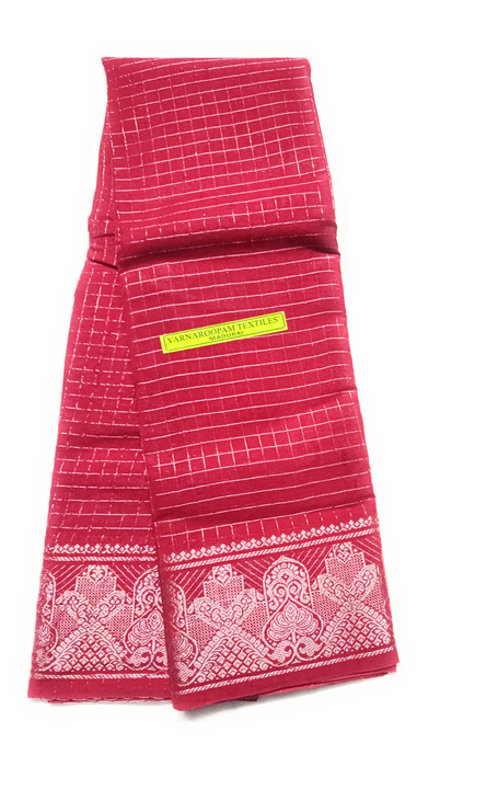 Cotton jari checked sarees uploaded by Varnaroopam textiles on 10/9/2022