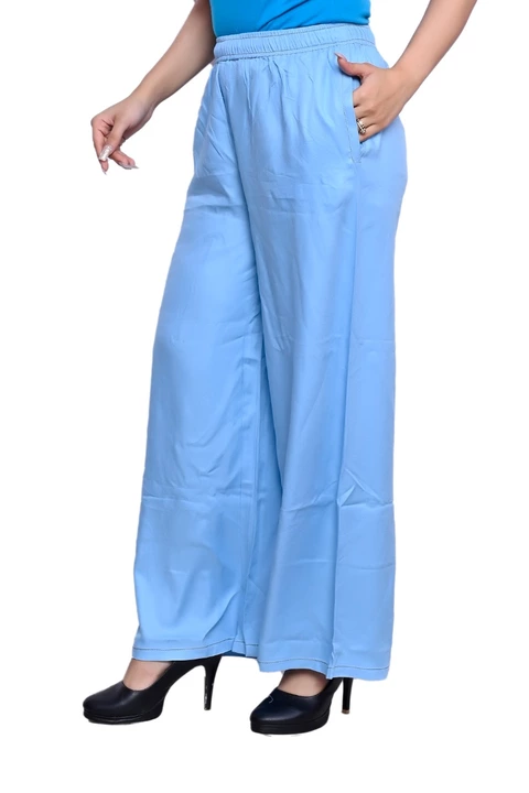 Soft silky Casual Denim Palazzo for women uploaded by business on 10/9/2022
