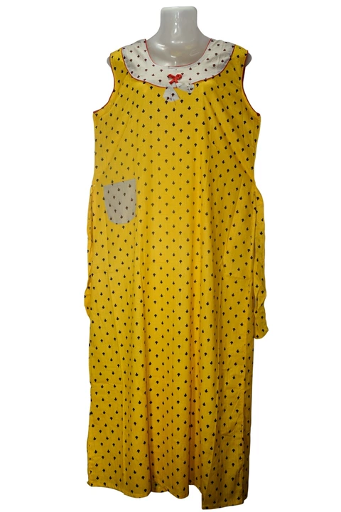 Pure cotton A-Line sleeveless regular night gown. uploaded by Arko Enterprise on 10/9/2022