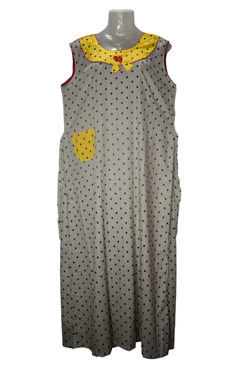 Pure cotton A-Line sleeveless regular night gown. uploaded by Arko Enterprise on 10/9/2022