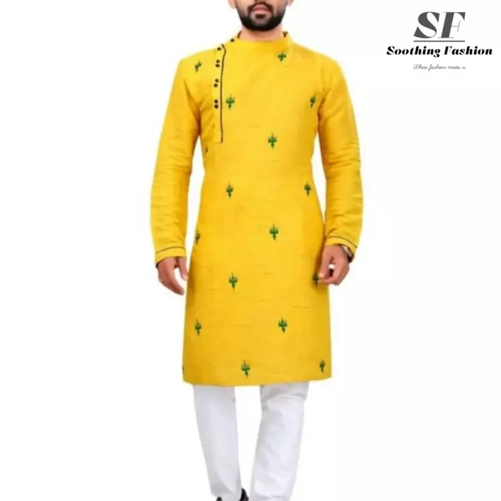 Men's Cotton Embroidered Kurta With Pyjama Set uploaded by Soothing Fashion , SF on 10/9/2022