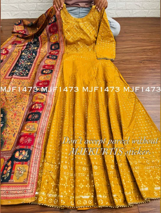 Dola silk anarkali gown with dupptta  uploaded by business on 10/9/2022