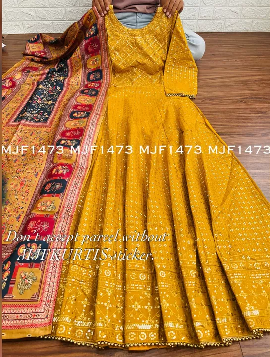 Dola silk anarkali gown with dupptta  uploaded by business on 10/9/2022