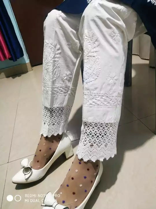 Lucknowi chikankari handwork embroidery pant uploaded by business on 10/10/2022