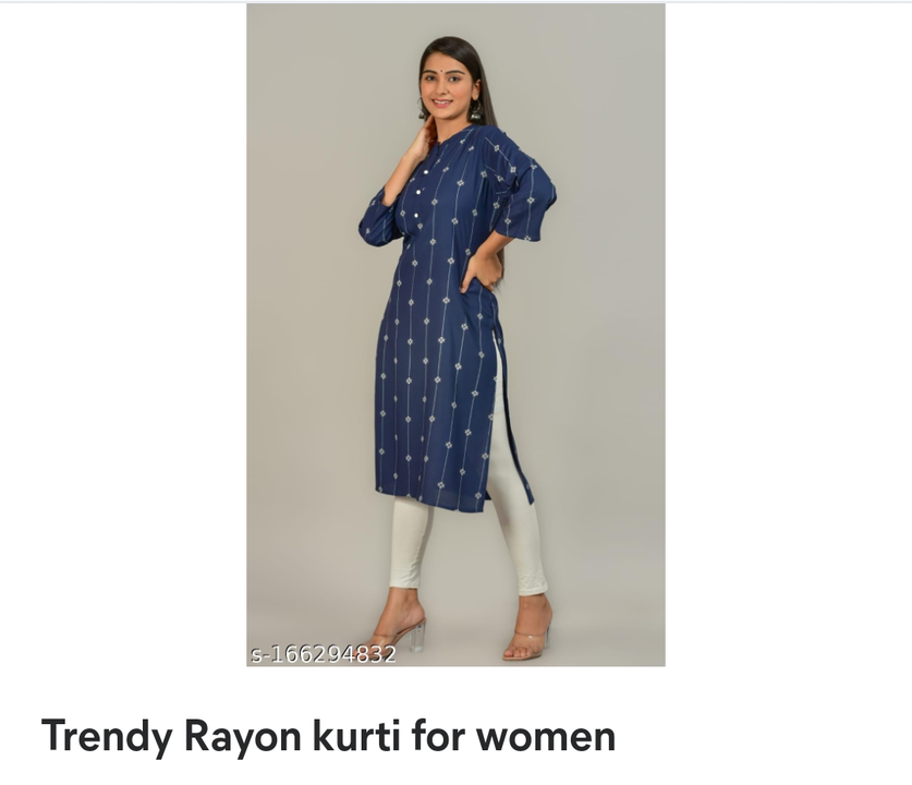 Trandy rayon kurti for women uploaded by Shree Balaji enterprises on 10/10/2022