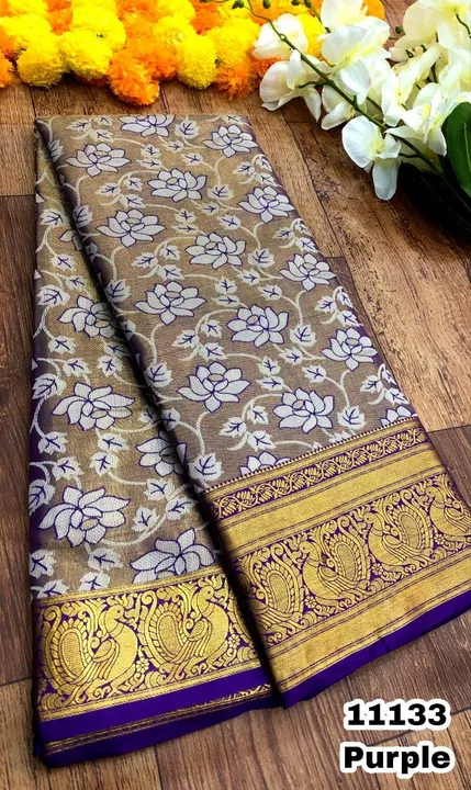 Kanjiviram pattu silk pure zari weaving with contrast weaving border & contrast rich weaving pallu  uploaded by Lifestyle Fashion on 10/10/2022