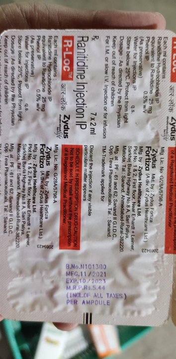 R-Loc Injection 2ml (Wholesale) uploaded by Shree Kapaleshwar Pharmaceutical Distributors  on 10/10/2022